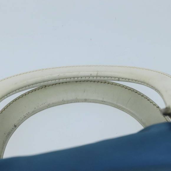 PRADA Hand Bag Nylon Leather 2way Blue White Silver Auth fm3972 - Picture 8 of 16